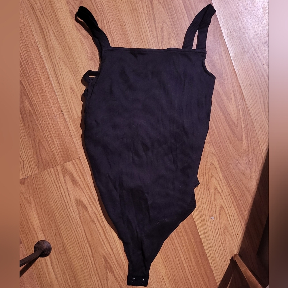 Express One-Eleven Black Cut-Out Bodysuit